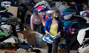 “힘내세요”… 우크라에 보낼 구호물품들