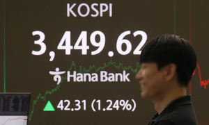 코스피, 장중 3450선 돌파…5거래일 연속 최고치