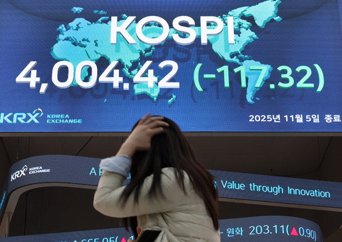 외인 2.5조 '매도 폭탄'<BR>동학개미가 받아내며 4000 사수