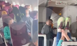 "등받이 왜 젖혀" 앞좌석에 난동…승무원 쪼그려 앉아 설득