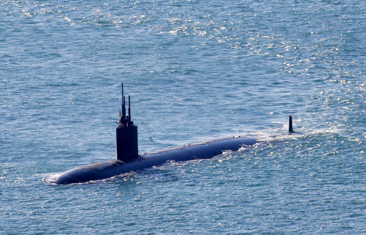 미국 해군 로스앤젤레스급 핵추진 잠수함 컬럼비아함이 지난 2024년 11월 18일&nbsp;부산 해군작전사령부 부산작전기지에 입항하고 있다. 세계일보 자료사진