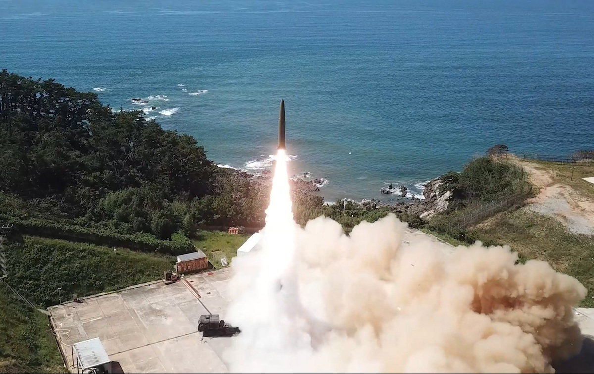 한국군 현무 탄도미사일이 지상에서 발사되고 있다. 세계일보 자료사진