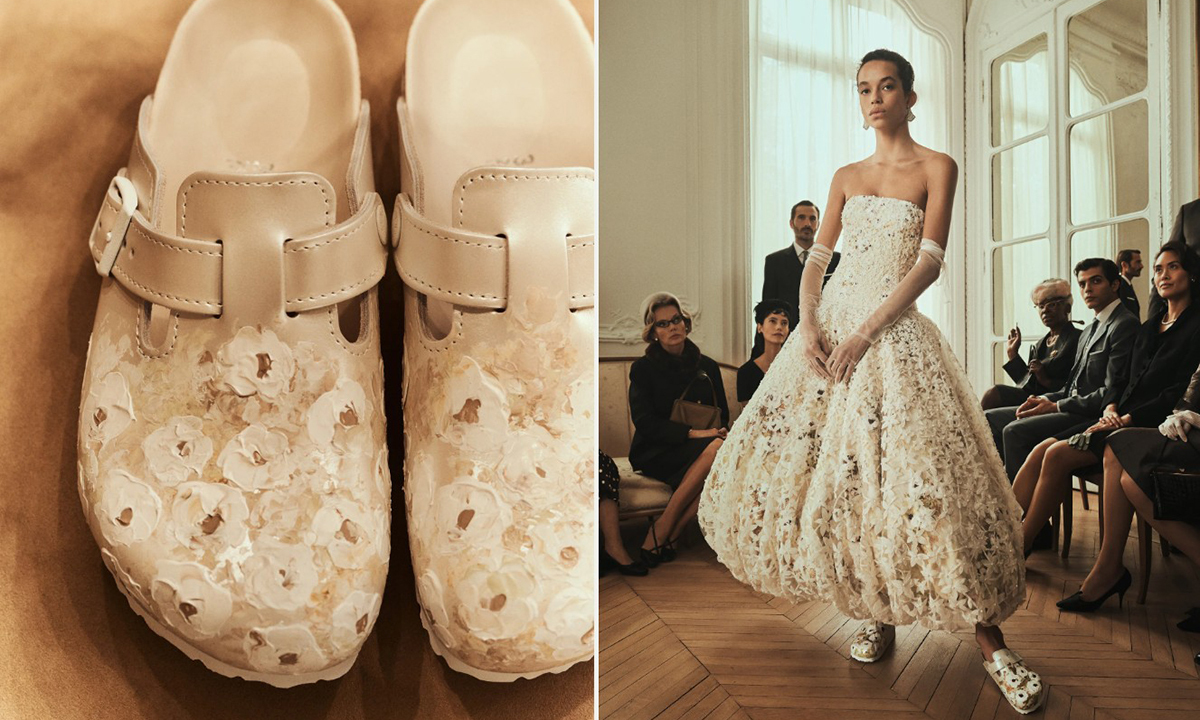 독일의 신발 브랜드 버켄스탁(Birkenstock)이 럭셔리 웨딩 디자이너 다니엘 프랑켈(Danielle Frankel)과 협업하여 출시한 ‘브라이덜 캡슐 컬렉션’ 중 한 제품. 다니엘 프랑켈 홈페이지 캡처, 뉴시스