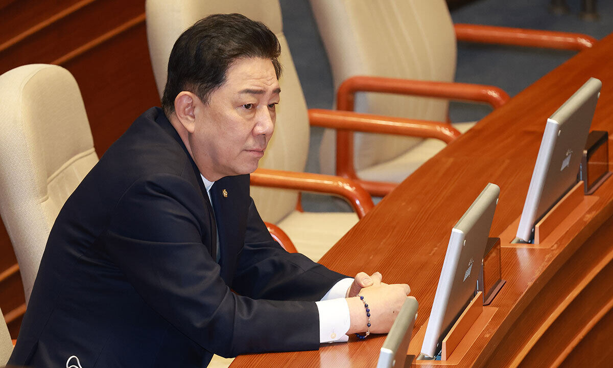 김병기 무소속 의원이 11일 서울 여의도 국회에서 열린 제432회국회(임시회) 제6차 본회의, 교육·사회·문화에 관한 대정부질문에 출석하고 있다. 뉴시스