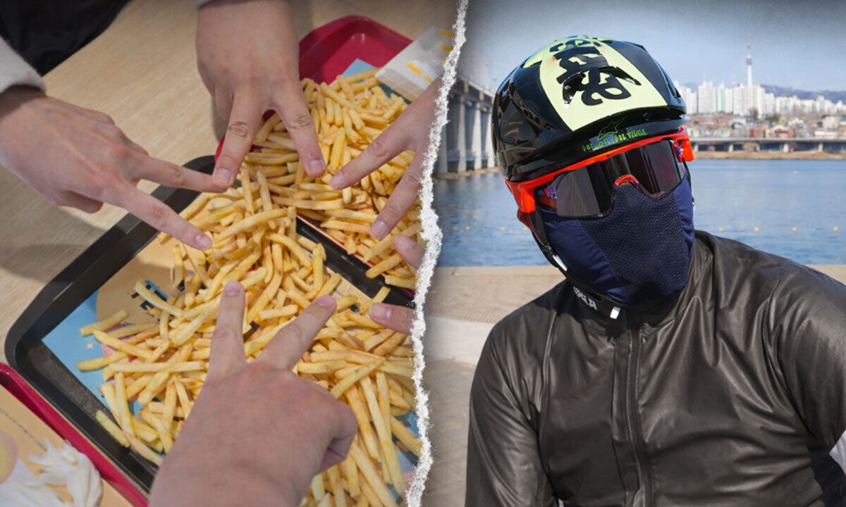 설 연휴 가족들의 잔소리를 피해 감자튀김 모임에 참여한 2030세대와 한강에서 라이딩으로 연휴를 보내는 4060세대의 모습. 임성범 기자