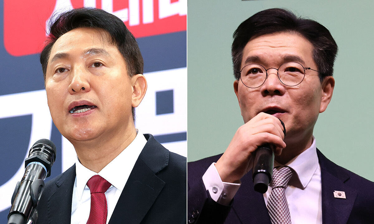 (왼쪽부터) 오세훈 서울시장, 정원오 성동구청장. 연합뉴스