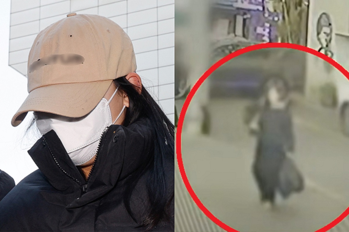 서울 강북구 모텔 살인 사건 피의자 김모씨가 지난 12일 서울 도봉구 북부지방법원에서 열린 영장실질심사(구속 전 피의자 심문)에 출석하고 있다. 오른쪽은 김씨가 지난 9일 오후 서울 강북구의 한 모텔 앞에서 홀로 택시를 기다리는 모습.&nbsp;뉴스1·MBC&nbsp;보도화면 캡처