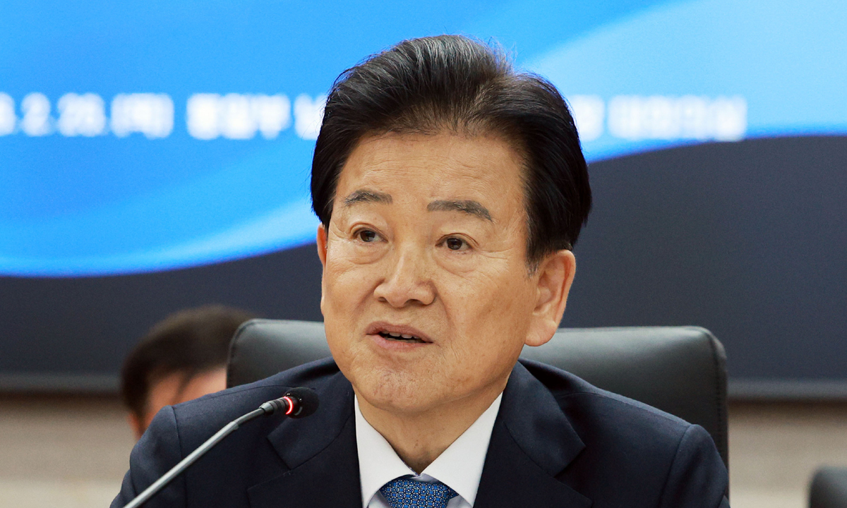 정동영 통일부 장관이 26일 서울 종로구 남북회담본부에서 열린 접경지역 평화안전 연석회의에서 발언하고 있다. 연합뉴스