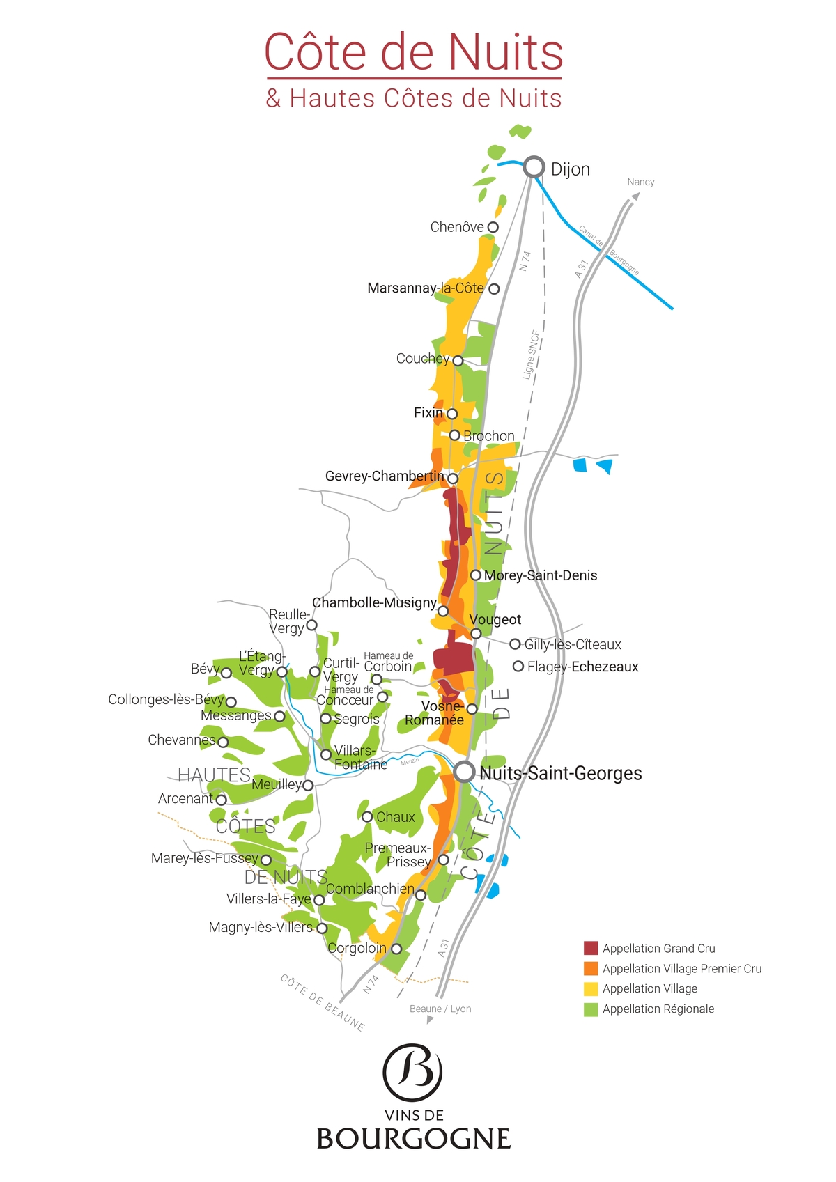 꼬뜨 드 뉘 와인 산지. 부르고뉴와인협회