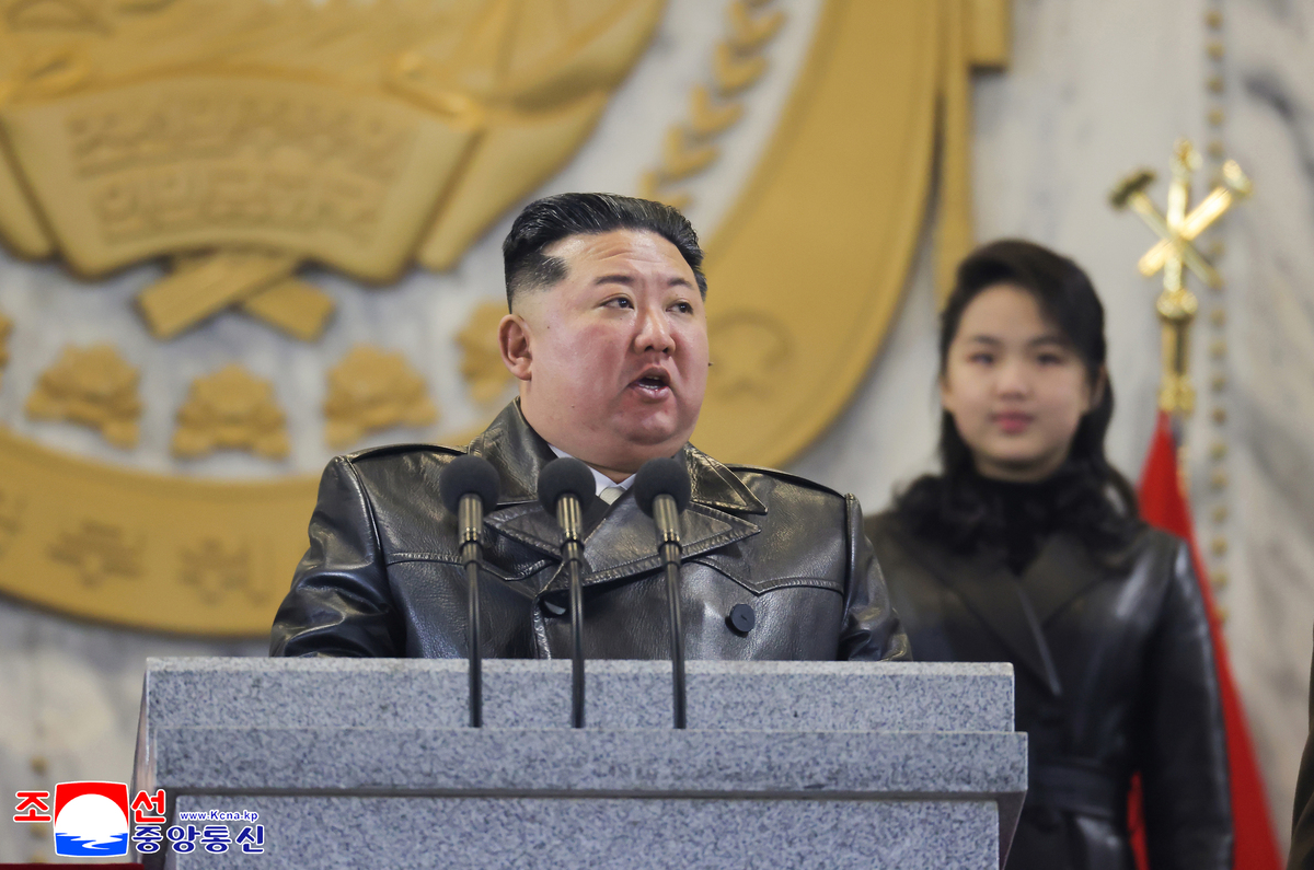 김정은 북한 국무위원장이 노동당 제9차 대회에서 연설하고 있다. 조선중앙통신·연합뉴스