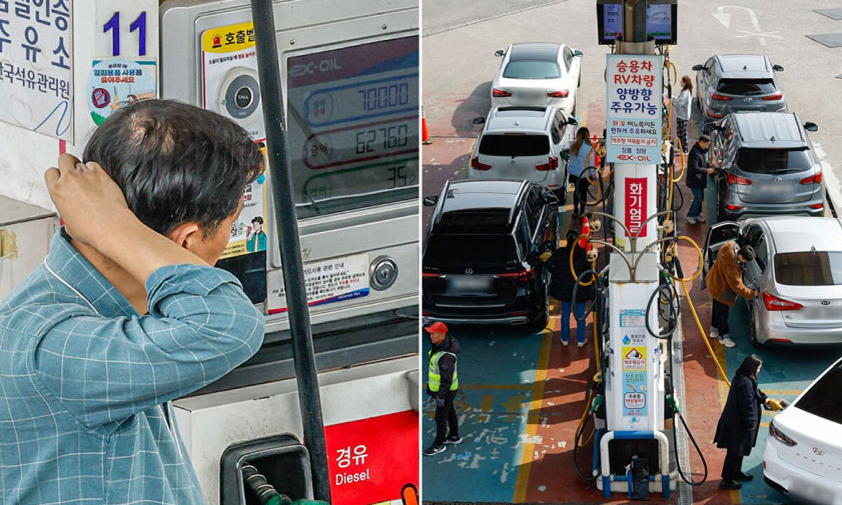 지난 5일 서울 서초구 경부고속도로 만남의광장 주유소에서 시민들이 주유를 하고 있다. 유희태 기자