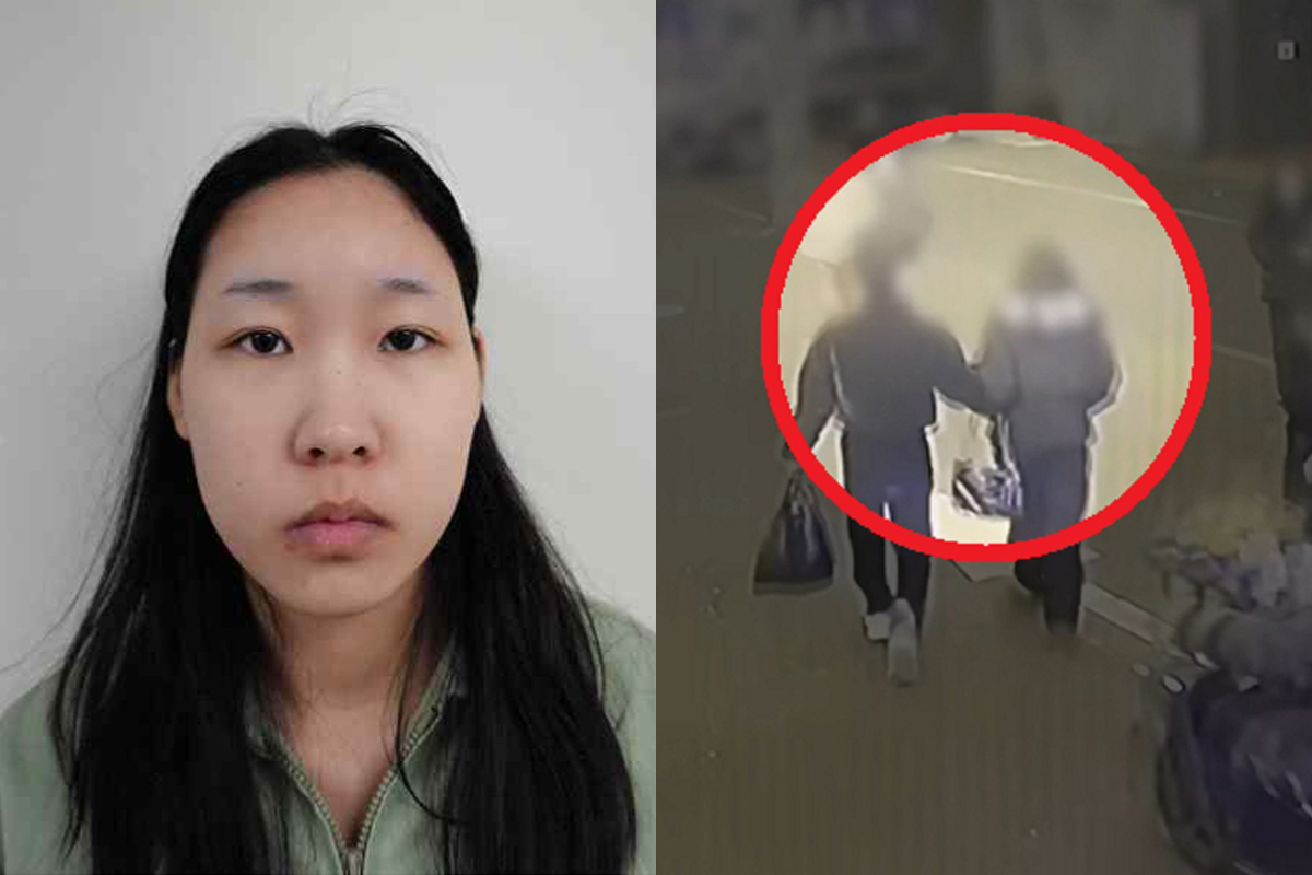 서울 강북구 모텔 연쇄살인 피의자 김소영(20)의 머그샷. 오른쪽은&nbsp;김씨가 지난달 9일 밤 세번째 피해자 남성과 함께 수유동의 한 모텔로 들어가는 모습.&nbsp;서울북부지방검찰청 제공·MBC 보도화면 캡처