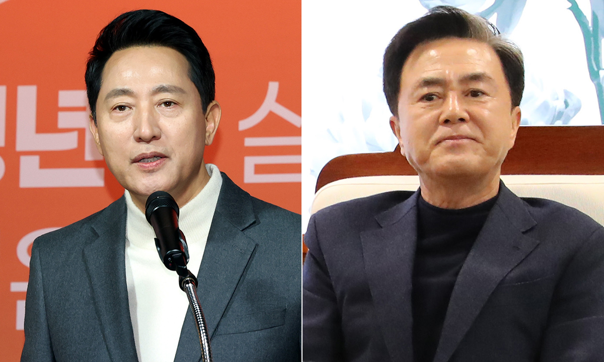 오세훈 서울시장(왼쪽), 김태흠 충남도지사. 연합뉴스