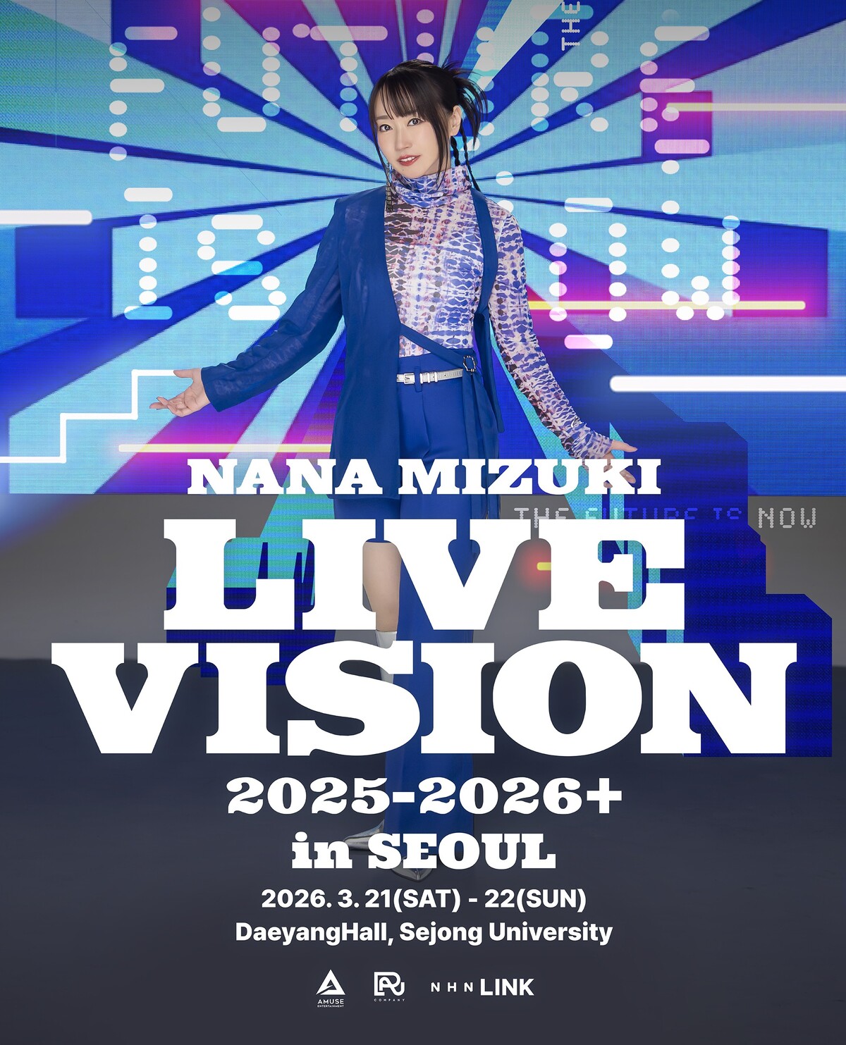 3월 21일부터 22일 양일간 서울 광진구 세종대학교 대양홀에서 미즈키 나나의 콘서트가 진행된다.&nbsp;아뮤즈엔터테인먼트 제공