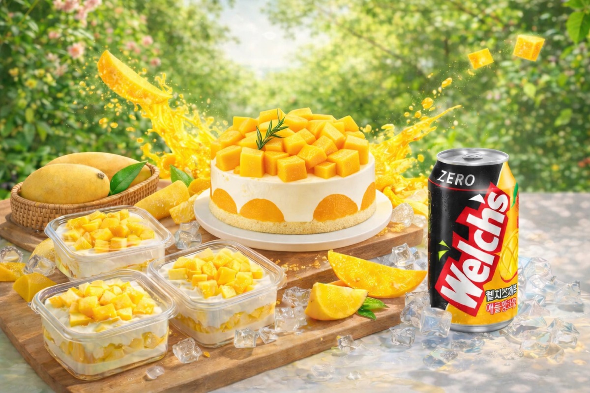 봄·여름 시즌을 맞아 유통가&nbsp;‘망고’ 신제품 출시가 잇따르고 있다.&nbsp;ChatGPT 생성 이미지