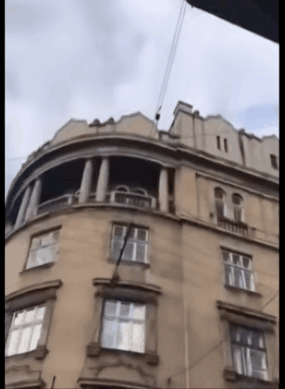 러시아의 자폭 드론이 우크라이나 서부 도시 리비우를&nbsp;공격하는 모습. SNS 캡처