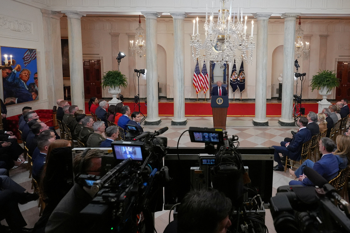 U.S. President Donald Trump delivers an address to the nation about the Iran war at the White House in Washington, D.C., U.S. April 1, 2026. Alex Brandon/Pool via REUTERS/2026-04-02 12:03:22/ &amp;lt;저작권자 ⓒ 1980-2026 ㈜연합뉴스. 무단 전재 재배포 금지, AI 학습 및 활용 금지&amp;gt;