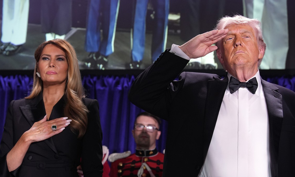 만찬 행사 참석한 트럼프 대통령 부부. EPA연합뉴스