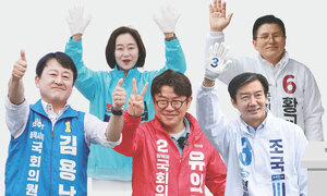 민주 지지층 단일화 희망 金 50%·曺 41%… 野는 찬반 팽팽 [재보선 격전지 여론조사]