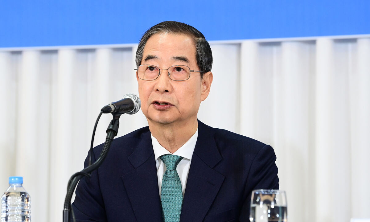 한덕수 전 국무총리가 2025년 5월6일 관훈클럽 주최 관훈토론회에 대선 예비후보 자격으로 초청돼 정견을 밝히고 있다. 세계일보 자료사진