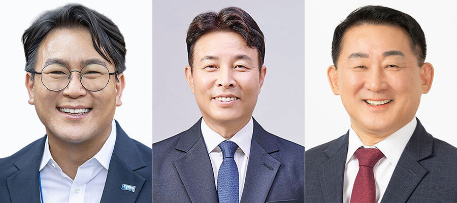 유지곤(왼쪽부터), 전문학, 서철모.