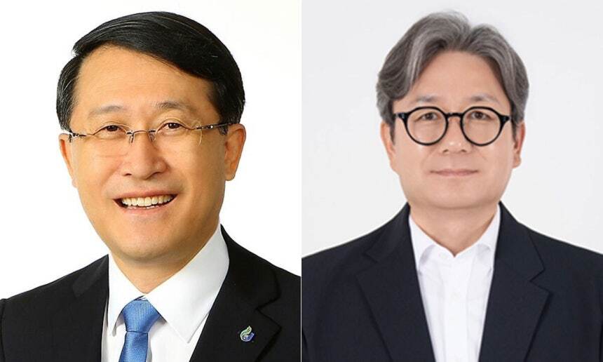 김일환 제주도지사직 인수위원회 위원장(왼쪽),&nbsp;이재승 제주도지사직 인수위원회 부위원장.