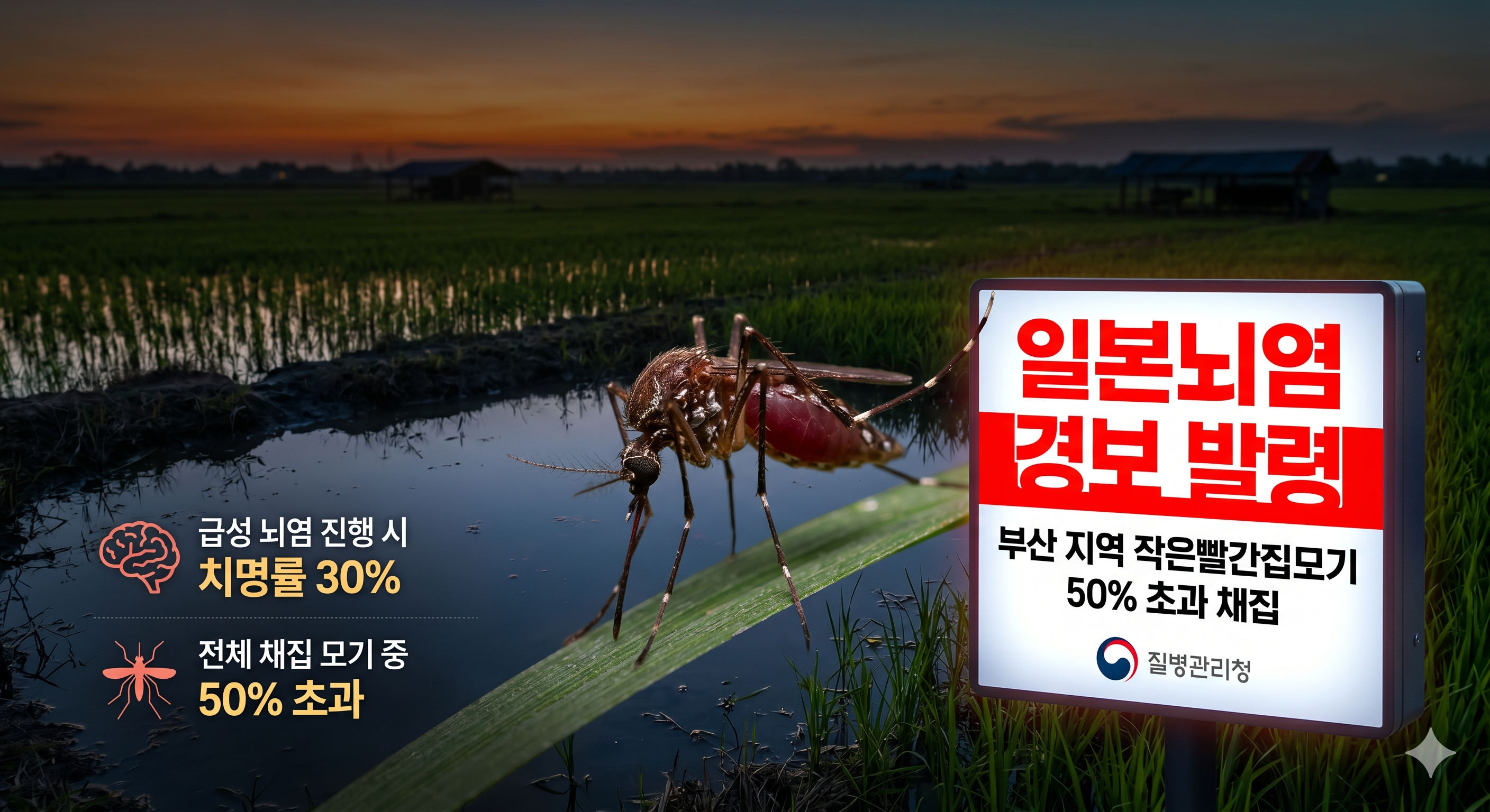 대구서 일본뇌염 바이러스 모기 발견, 질병관리청 ‘일본뇌염’ 경보 발령