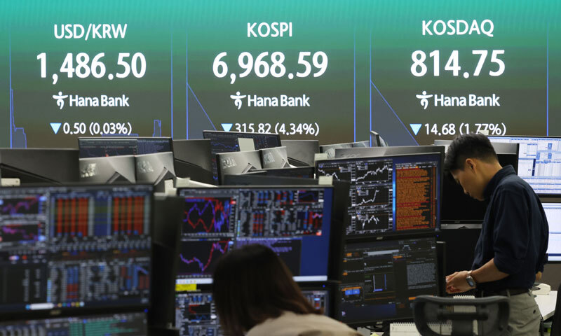 코스피, 美반도체 약세로 5~6%대 급락…또 7000선 아래로