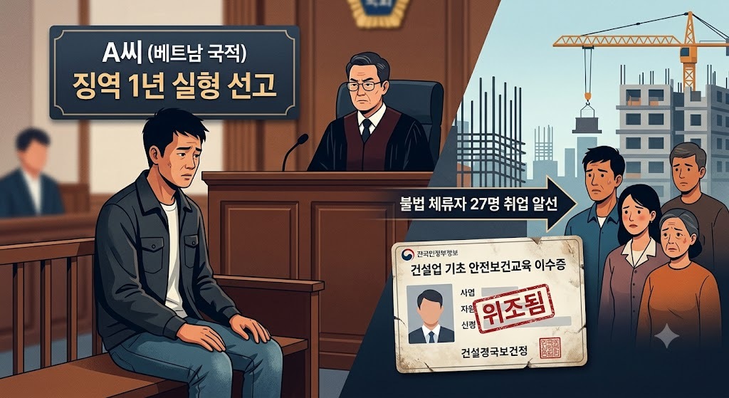 “안전이수증까지 가짜”…불법체류자 27명 취업 알선한 베트남인 결국 실형