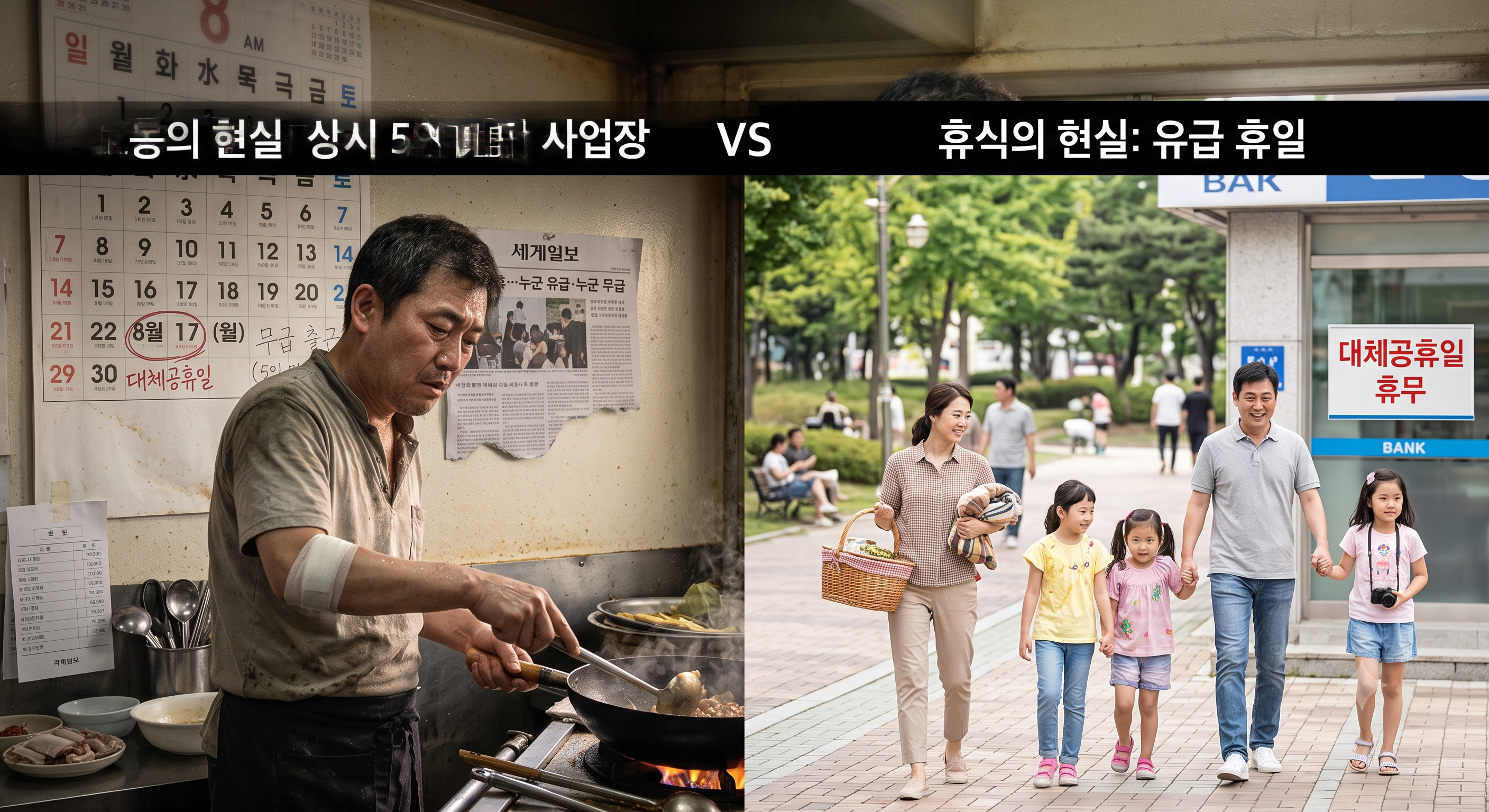 쉬는 날인데 누군 유급·누군 무급…광복절 사흘 연휴, 수당 갈리는 이유는?