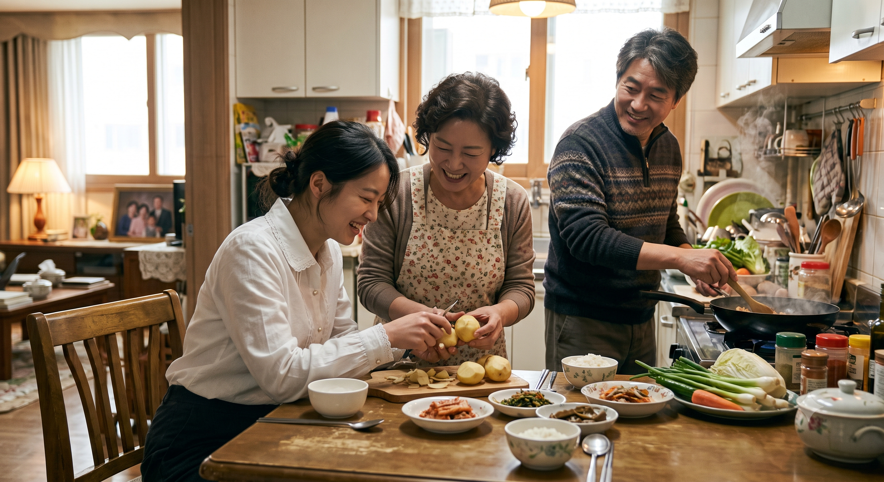 경제적으로 독립한 뒤에도 부모님과 함께 사는 자녀. 기사의 이해를 돕기 위해 구글의 생성형 인공지능(AI) ‘제미나이’로 생성한 이미지