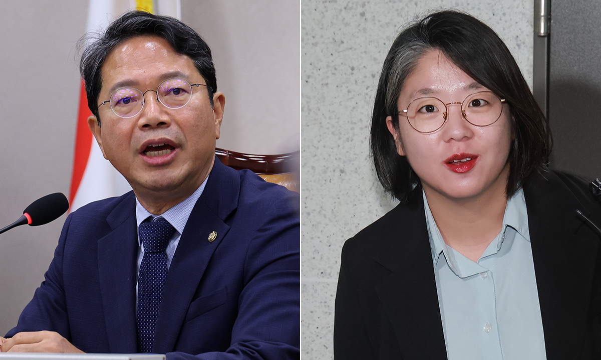 법무부 장관 후보로 지명된 더불어민주당 김승원 의원(왼쪽), 성평등가족부 장관 후보로 지명된 기본소득당 용혜인 의원. 연합뉴스