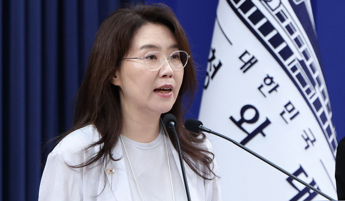 강유정 청와대 수석대변인. 청와대사진기자단