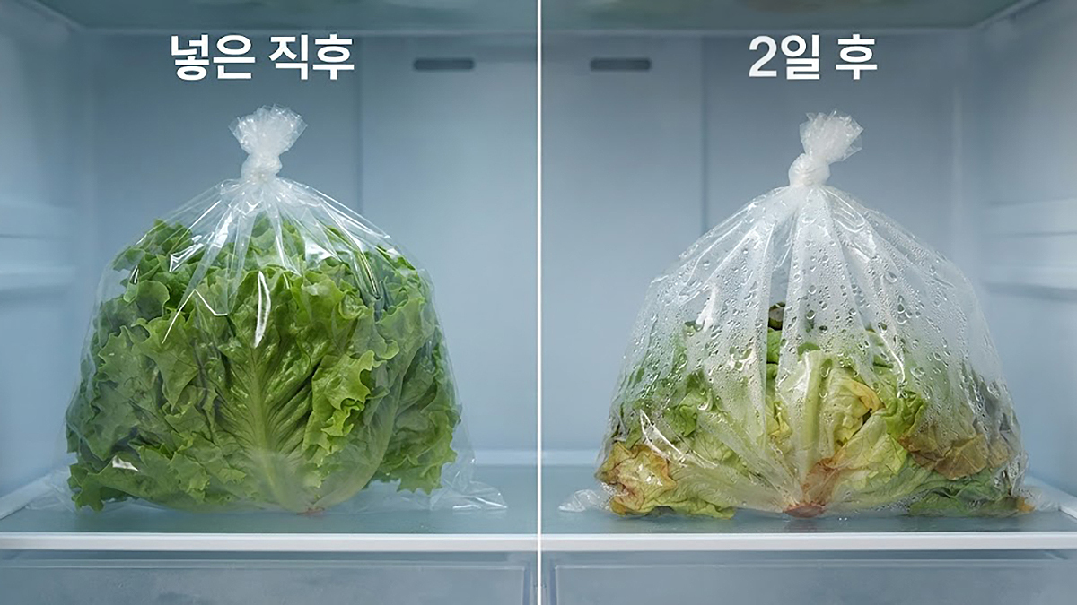 단 3일 만에 숨이 죽어 짓무르는 비닐 속 광경은 잘못된 보관법이 초래한 결과다.&nbsp;셔터스톡 제공 이미지를 활용한 분할컷