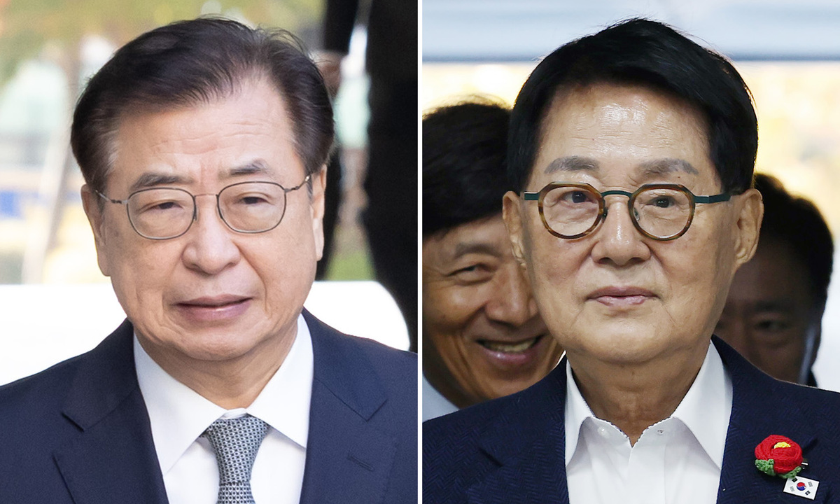 박지원 전 국가정보원장, 서훈 전 국가안보실장. 뉴시스