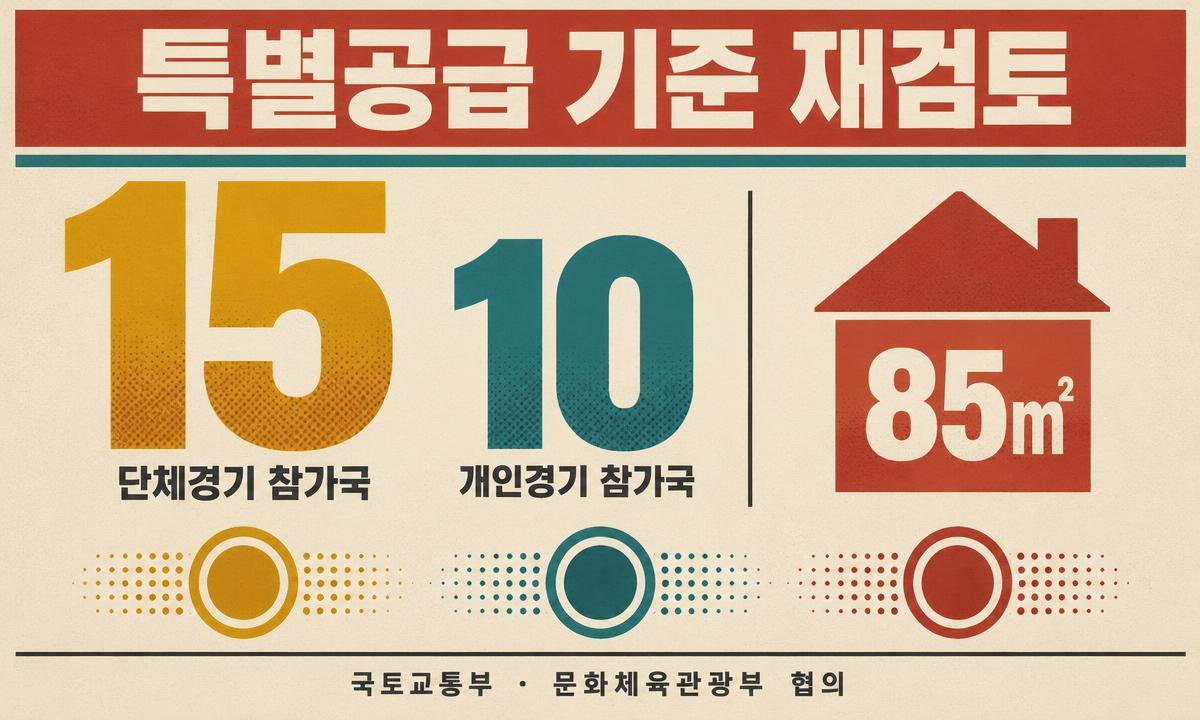 국토교통부가 아시안게임 등 국제대회 메달리스트에게 주는 주택 청약 특별공급 제도를 재검토하기로 했다. 남자 축구대표팀 병역 혜택 논란이 제도 개선 논의의 계기가 됐다. 인공지능(AI) 플랫폼 ‘세계온(SEGYE.On)’으로 생성