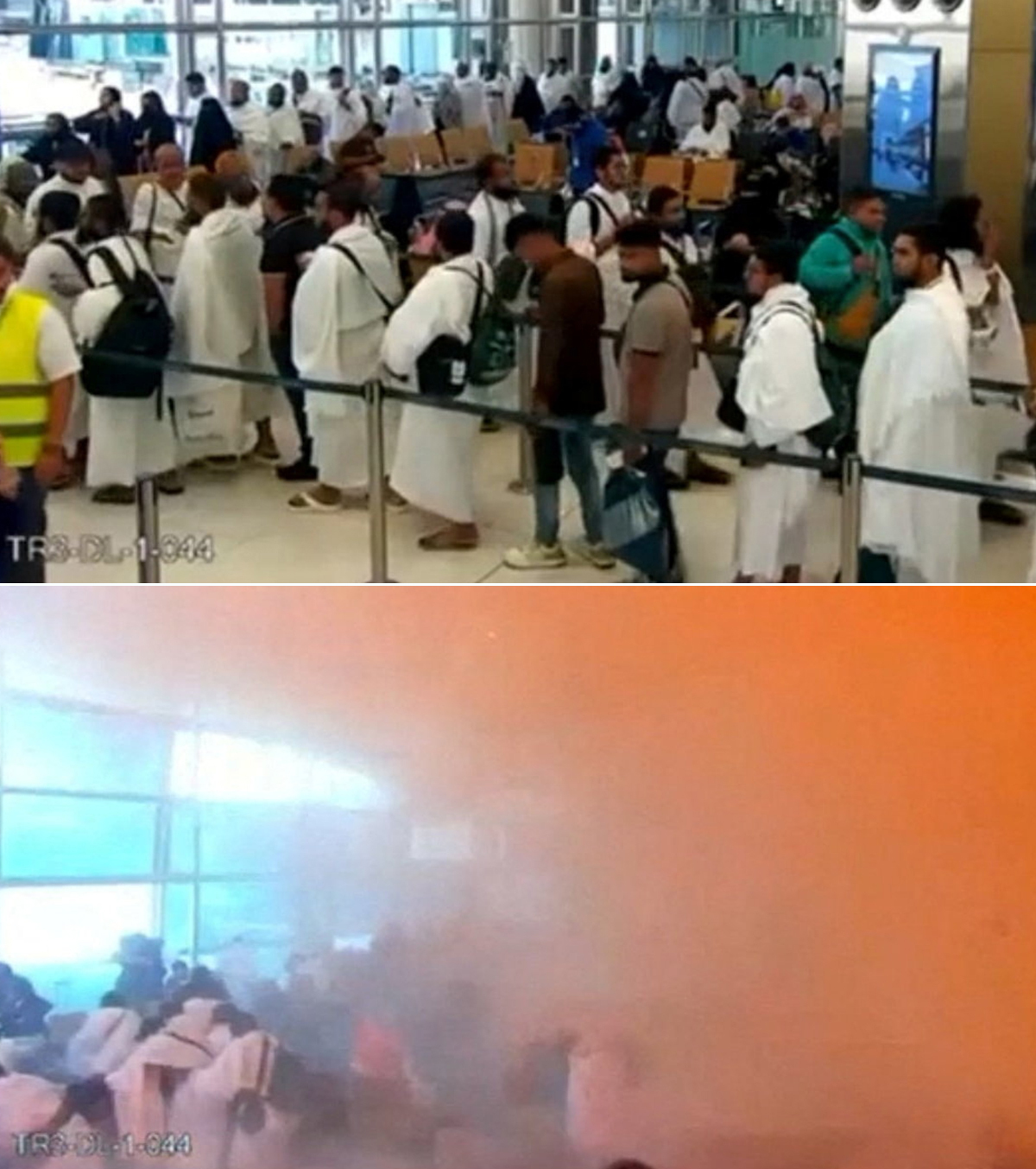 순식간에… 공항 내부 연기로 자욱 예멘 반군 후티가 사우디아라비아 수도 리야드 킹칼리드 국제공항을 공격해 320여명의 사상자가 발생한 10일(현지시간) 당시 공항 내부 폐쇄회로(CC)TV 영상이 공개됐다. 항공기 탑승을 기다리던 많은 승객들(위 사진)은 공격 직후 실내가 연기로 가득 차면서 혼란에 빠졌다. 사우디아라비아 미디어부 제공, 로이터연합뉴스