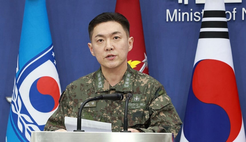 브리핑하는 장도영 합동참모본부 공보실장.&nbsp; &nbsp;연합뉴스